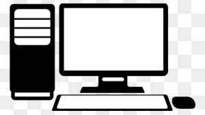 Computer Icon Vector Png - Computer Science Clipart Black And White