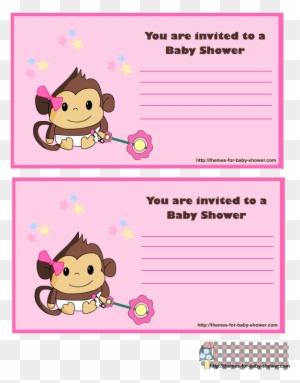 Pink Monkey Invitations For Girl Baby Shower - Baby Shower Invitations Monkey Theme Girl