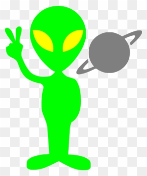 Alien Peace Sign - Alien Clipart