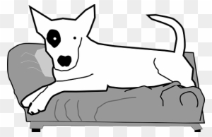 Dog Pet Animal Hound Simple White Couch So - Dog Sitting On A Sofa Clipart