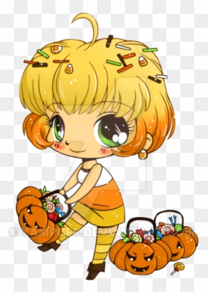 Candy Corn Minichibi Commish By Yampuff - Chibi Candy Girls Cartoon