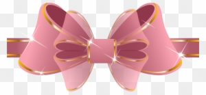 Beautiful Pink Ribbon Png Clipart Image - Gold And Pink Ribbon