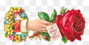 Welcome Flowers - Love You Rose With Hand Welcome Flowers - Love You Rose With Hand