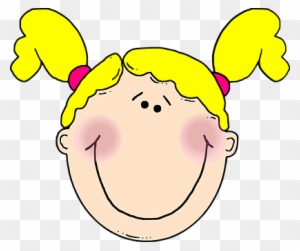 Girl Happy Smile Female Pigtails Blond Cau - Girl Face Clip Art
