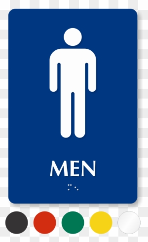 Men Pictogram Braille Restroom Sign - Male Bathroom Sign