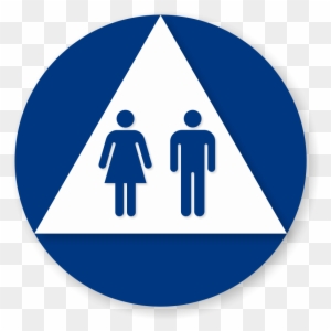 Men Women Pictogram Sign - Uni Sex Bathroom Sign