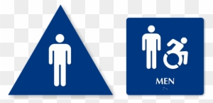 Zoom, Price, Buy - Mens Restroom Sign Triangle