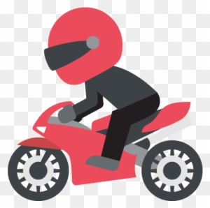 Racing Motorcycle Emoji Vector Icon - Medios De Transporte Terrestre Acuatico Y Aereo