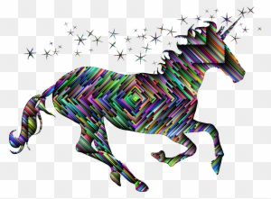 Magical Unicorn Silhouette Concentric With Background - Unicorn Silhouette Png