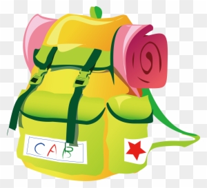 Backpacks And Sleeping Bag Clipart - Travel Bag Vector Png