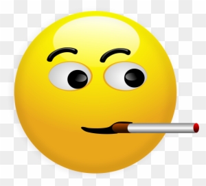 Pin Smiley Face Clip Art Emotions - Smoking Smiley Face