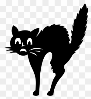 Scared Cat Public Domain Vectors - Halloween Black Cat Svg