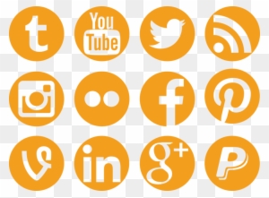Social Icons Png Image - Orange Social Media Icons