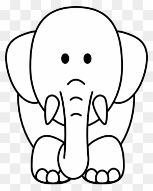 Cartoon Elephant Bw Clip Art At Clker - Black And White Clip Art Of Wild Animals