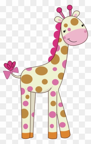 Pretty Pink Girly Jungle Animals - Girl Giraffe Clipart