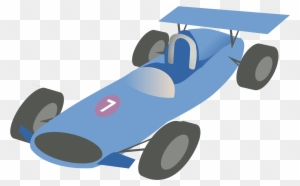 F1 Car - Blue Vintage Race Car Clipart
