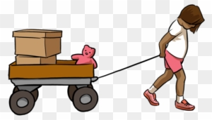 Cart Clipart Pulled - Girl Pulling A Toy Car