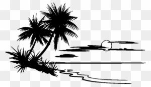 Oasis - Palm Tree Beach Outline