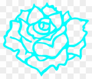 Blue Flower Clip Art - Clip Art Flower Black And White Rose