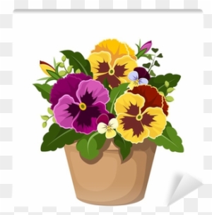 Pansy Flowers In A Pot - Cafepress 3 Pansies 5'x7'area Rug