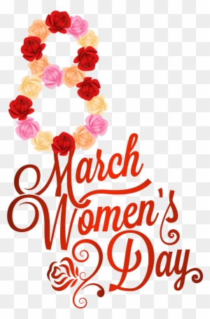 March Free Clip Art Red 8 March Womens Day Png Clipart - Happy Women's Day Images Hd