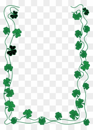 Free Clipart Of A St Patricks Day Shamrock Clover Border - St Patrick's Day Png