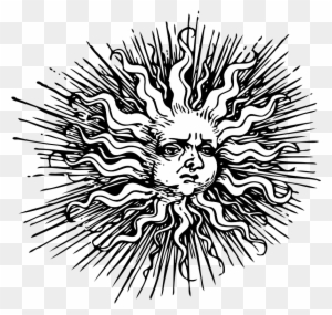 Clipart - Ornate Sun - Vintage Sun Drawing