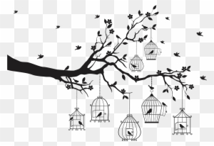 Printwallart Birds In Cages - Modern Cross Stitch Patterns Free