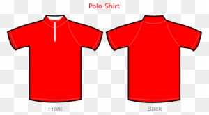 Polo Shirt Red With Zipper Clip Art At Clker - Blank Red Polo Shirt