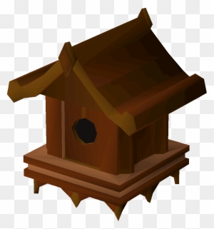 Redwood Bird House Detail - Birdhouse With Special Roof