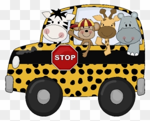 Cartoon Jungle Animals In School Bus - End Of The Year Parent Letter