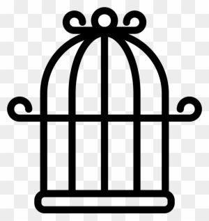 Cage Bird Png - Bird Cage Black And White Clipart Png