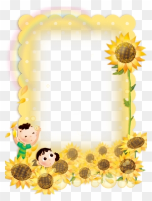 Cute Child Sunflower Border Background - Sunflower Borders