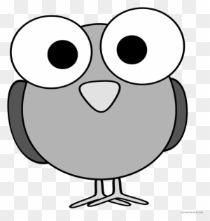 Bird Face Animal Free Black White Clipart Images Clipartblack - Cartoon With Big Eyes