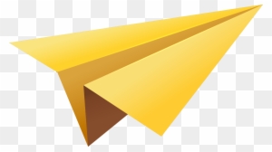 Paper Airplane Png - Yellow Paper Airplane Png