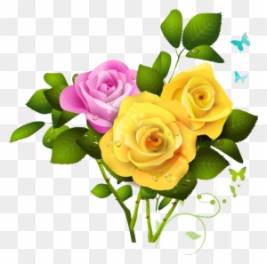 Pink Roses Flowers Bouquet Png File - Yellow Rose Photos Free Download
