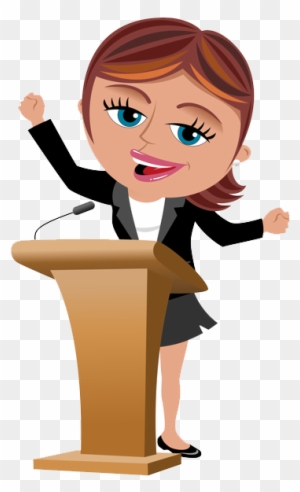 Girl Public Speaking Clipart