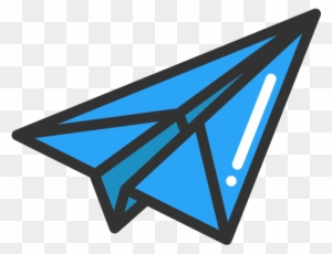 Paper Plane Free Icon - Blue Paper Airplane Icon Png