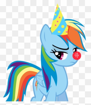 Chromadancer, Clown Nose, Hat, Party Hat, Rainbow Dash, - Rainbow Dash In A Party