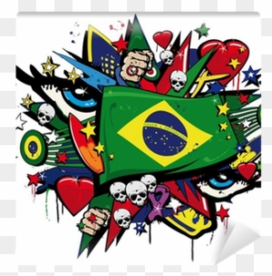Brazil Flag Graffiti Brazilian Pop Art Carnival Illustration - 008050 機種別1 Thinkpad 10 Lenovo レノボ Thinkpadシンクパッド