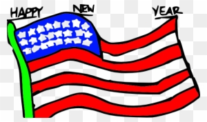 Free Vector Happy New Year Us Flag Clip Art - Happy New Year In Usa