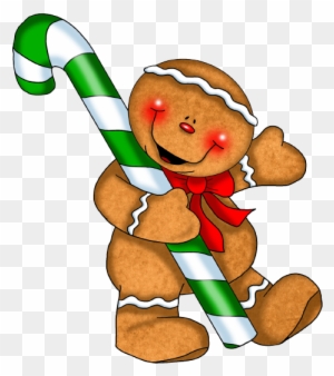 Xmas - Gingerbread Man Holding A Candy Cane