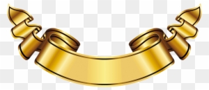 Large Gold Banner Clipart - Gold Ribbon Banner Png