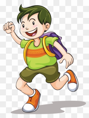 Drawing Clip Art - Boy With School Bag Clipart