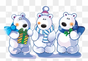 Новогодние Медведи Белые Мультяшные