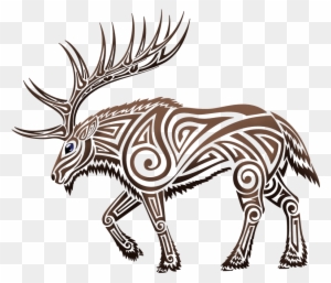 Tribal Elk By Trahana - Celtic Moose