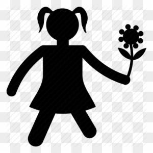 Baby Girl, Girl Holding Flower, Girl With Flower, Greeting - Girl Icon Transparent Background