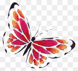 Watercolor Butterfly Clipart - Pink And Orange Butterfly Tattoo