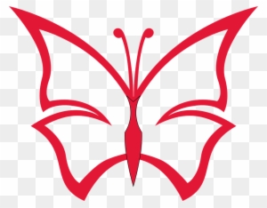 Red Butterfly Outline Clip Art At Clker - Outline Pics Of Butterfly
