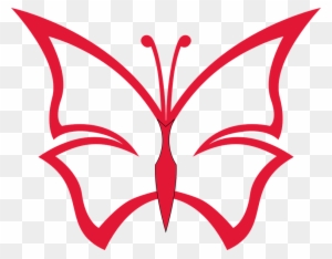 Red Butterfly Outline Clip Art At Clker - Outline Pics Of Butterfly